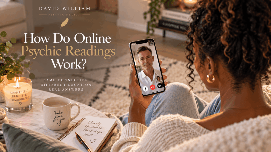 Online psychic reading with David William Psychic Medium using a video call