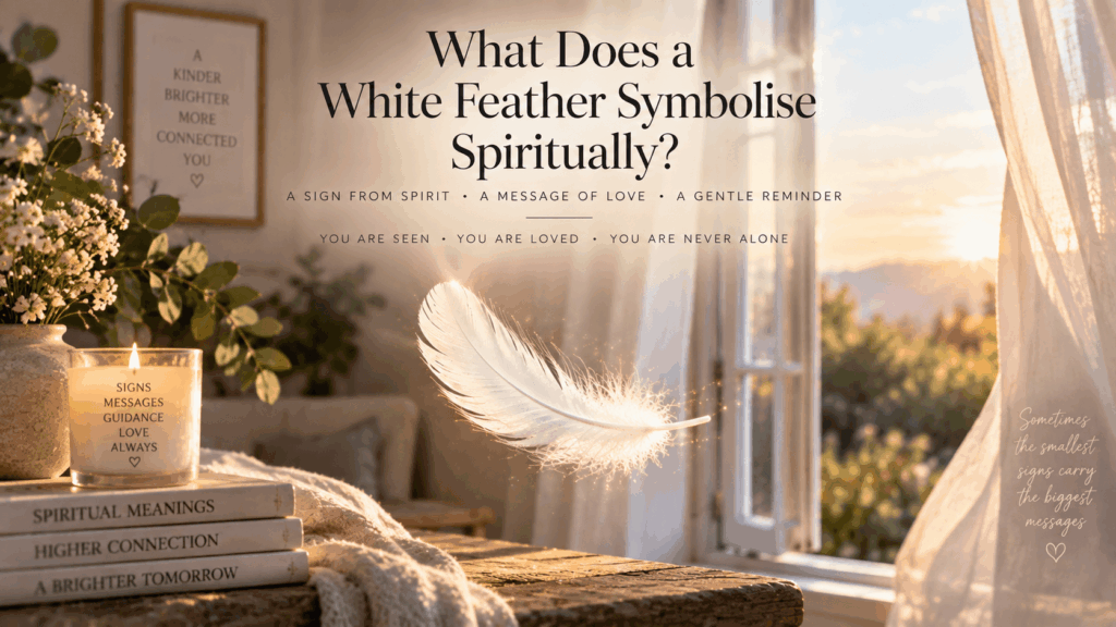 The spiritual meaning of a white feather as a sign of love, reassurance and connection - David William Psychic Medium